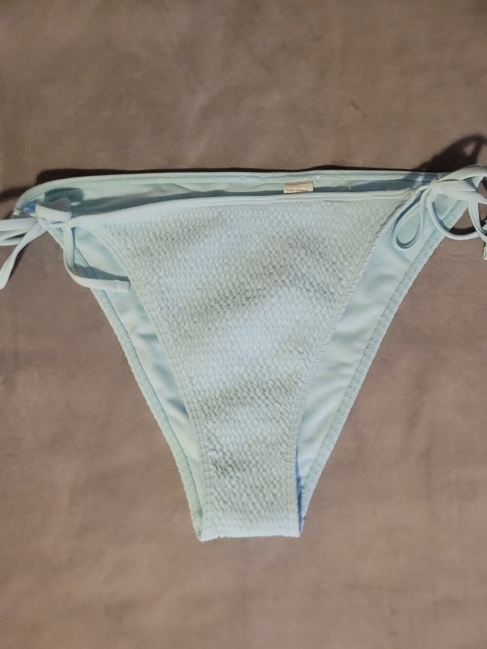 Hollister Jacquard Bikini Bottom Medium L  Swimwear Light Mint Green Blue NWT